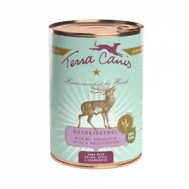 Terra Canis Lata Grain Free Venado Con Patata, Manzana y Arándanos Rojos 400G