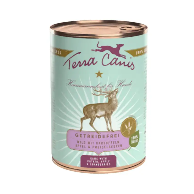 Terra Canis Lata Grain Free Venado Con Patata, Manzana y Arándanos Rojos 400G
