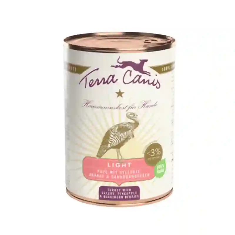 Terra Canis Lata Light Pavo con Apio, Piña y Bayas de Espino Amarillo 400G