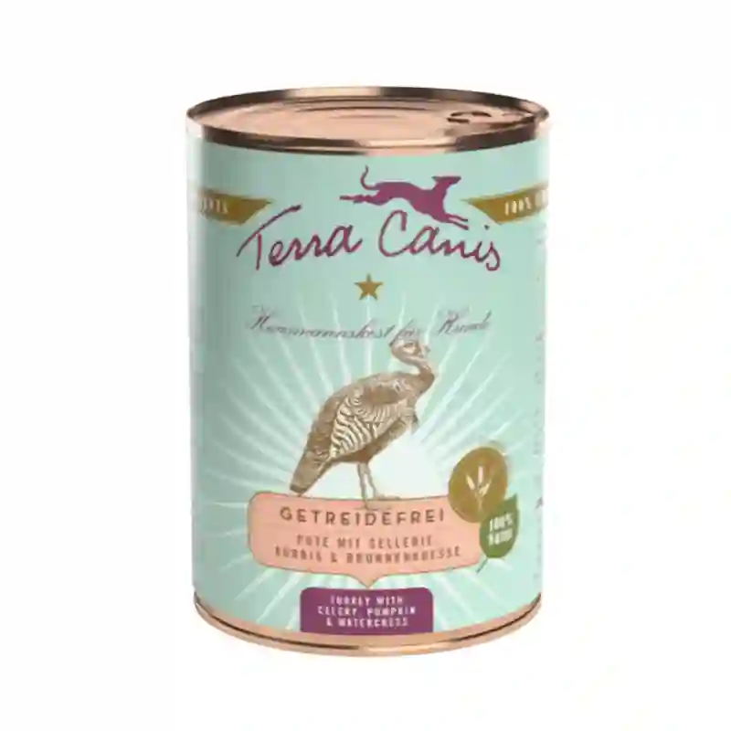 Terra Canis Lata Grain Free Pavo Con Apio, Calabaza y Berro 400G