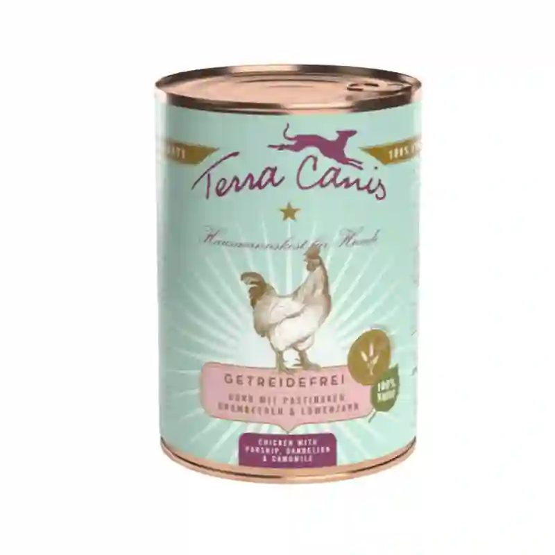Terra Canis Lata Grain Free Pollo Con Chirivía, Zarzamora y Diente de León 400G