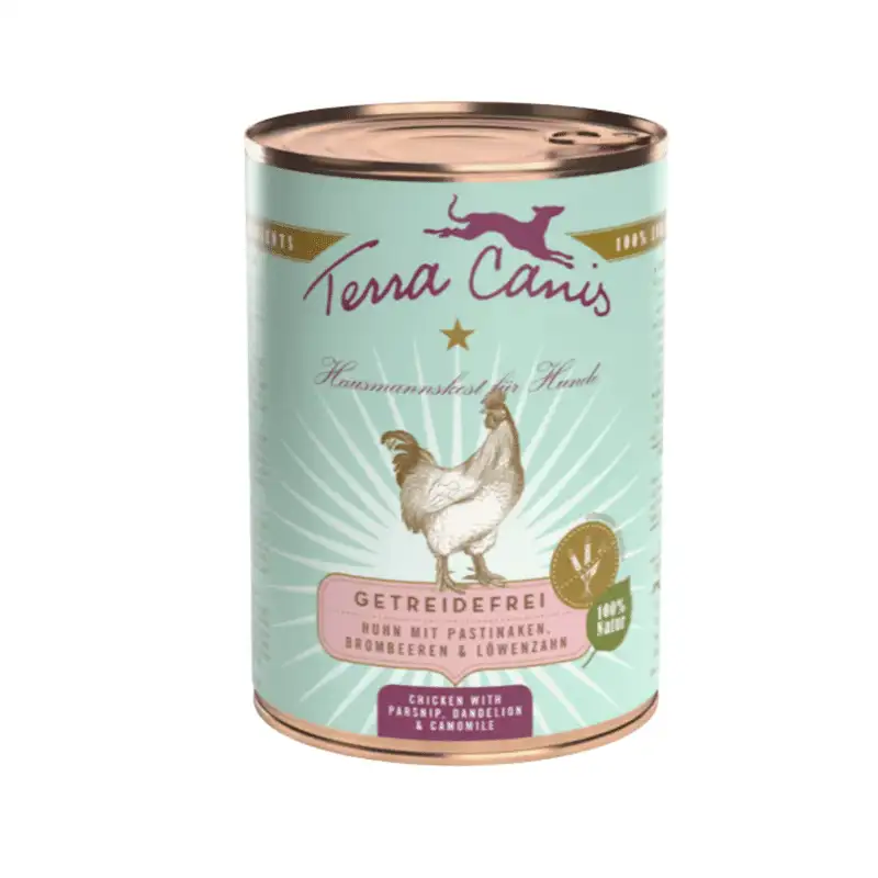 Terra Canis Lata Grain Free Pollo Con Chirivía, Zarzamora y Diente de León 400G