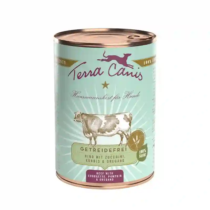 Terra Canis Lata Grain Free Buey Con Calabacín, Calabaza y Orégano 400G