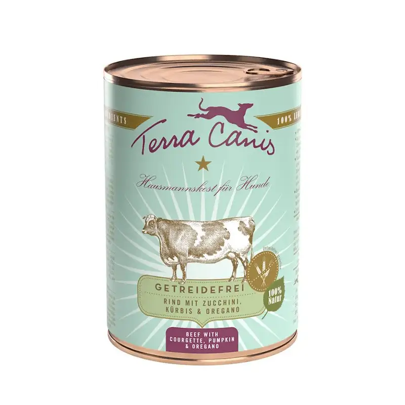 Terra Canis Lata Grain Free Buey Con Calabacín, Calabaza y Orégano 400G