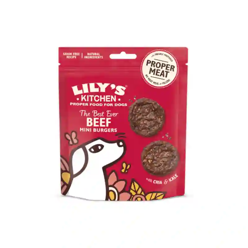 Lily's Kitchen Premios Mini Hamburguesas de Ternera