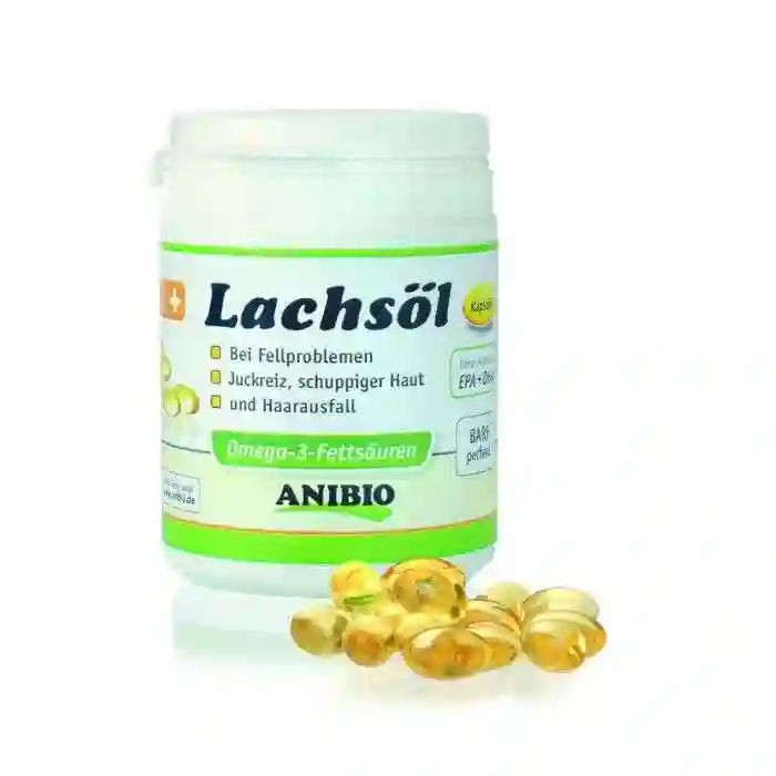 Anibio Aceite de Salmón Bote 180 Cápsulas para Perros y Gatos