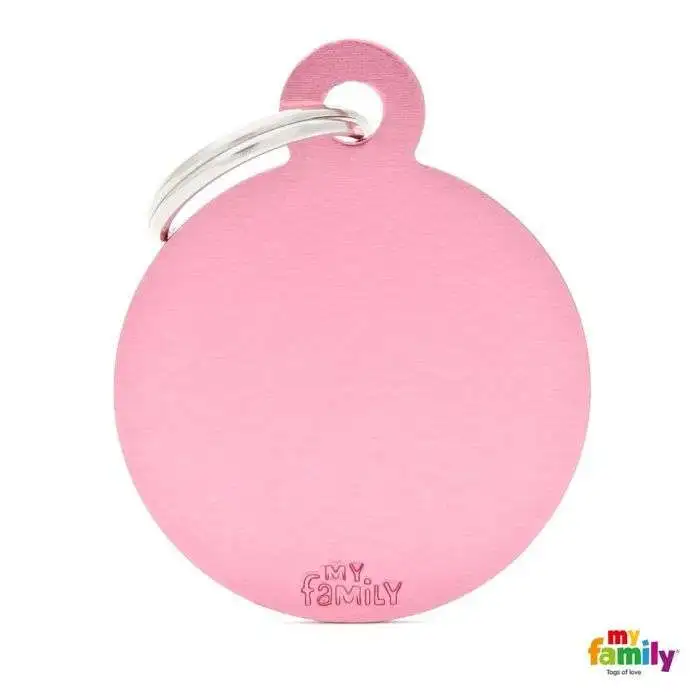 Placa Colección Basic Círculo Grande Aluminio Rosa