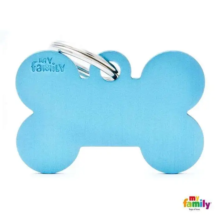 Placa Colección Basic Hueso Grande Aluminio Celeste