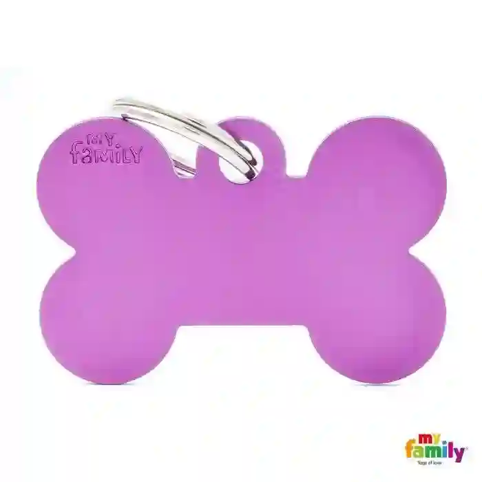 Placa Colección Basic Hueso Grande Aluminio Morado