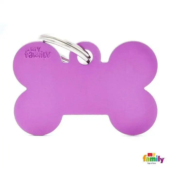 Placa Colección Basic Hueso Grande Aluminio Morado
