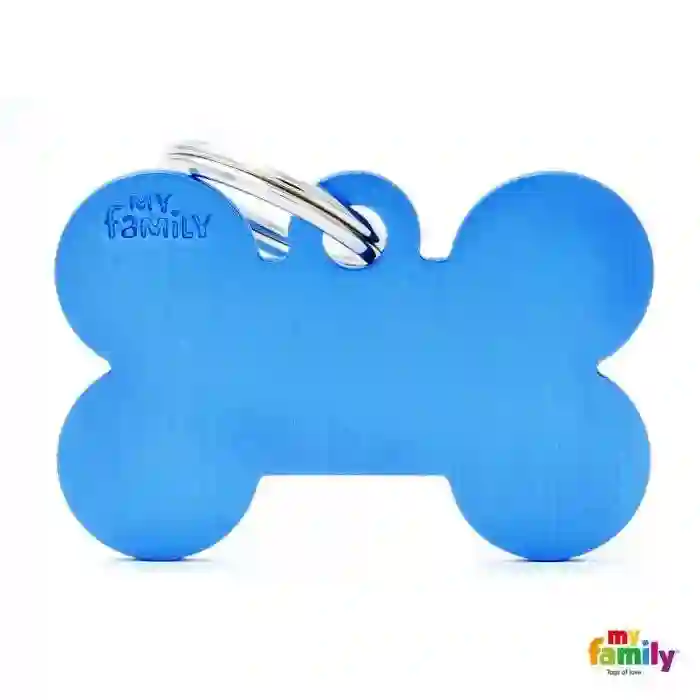 Placa Colección Basic Hueso Grande Aluminio Azul