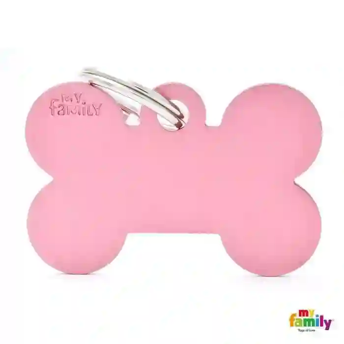 Placa Colección Basic Hueso Grande Aluminio Rosa