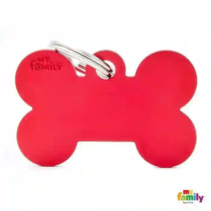 Placa Colección Basic Hueso Grande Aluminio Rojo