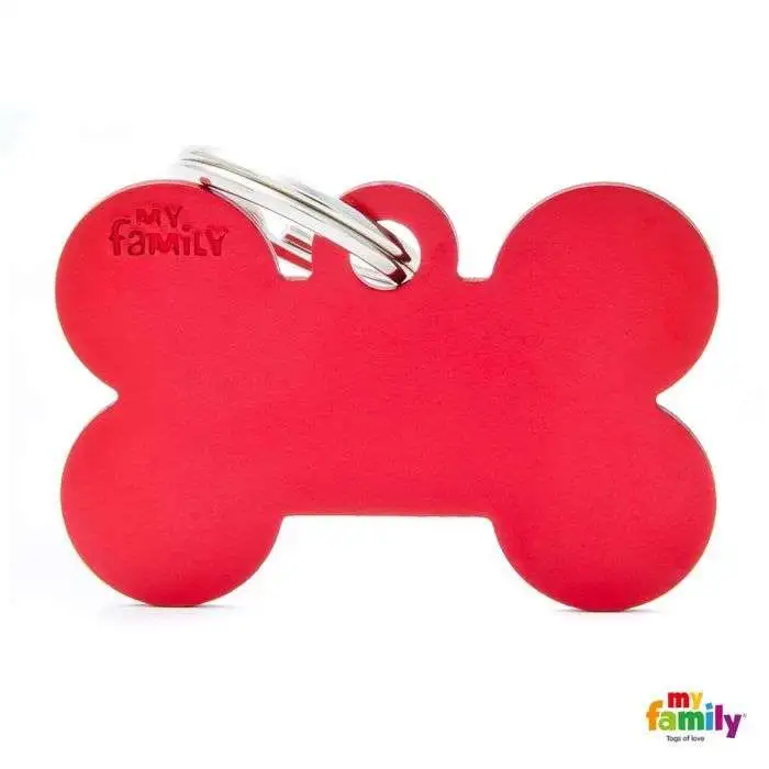 Placa Colección Basic Hueso Grande Aluminio Rojo