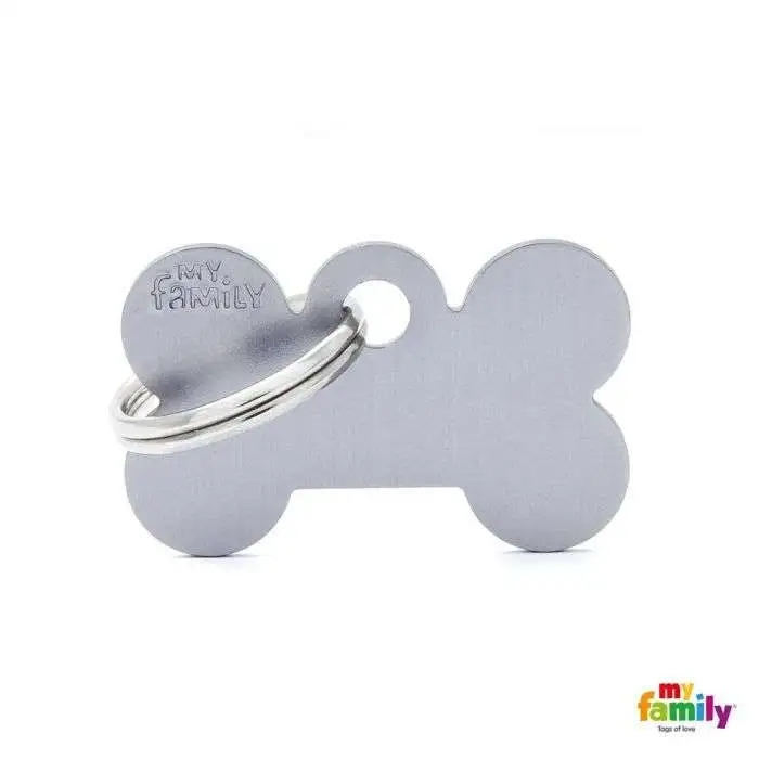 Placa Colección Basic Hueso Pequeño Aluminio Gris
