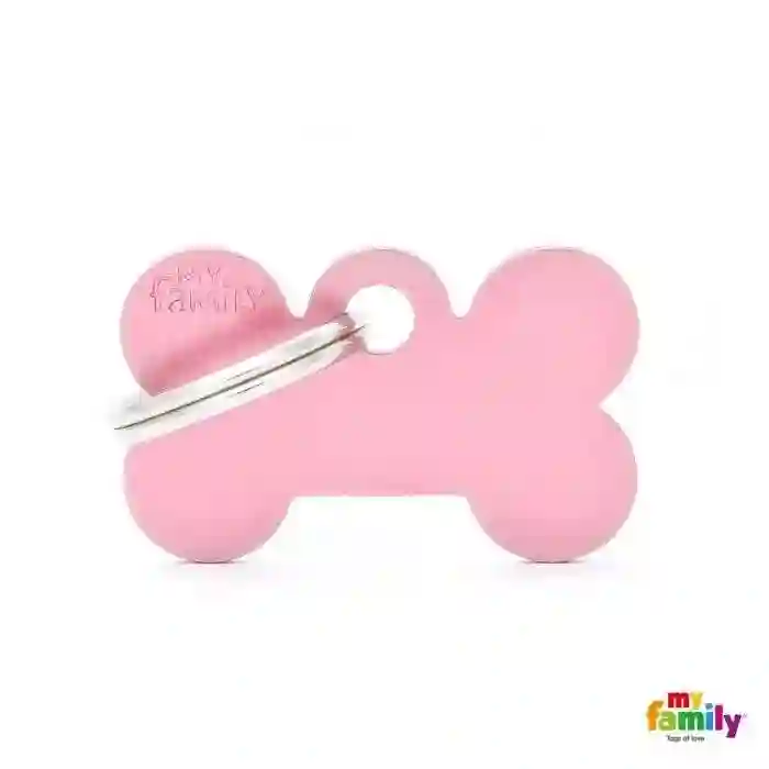 Placa Colección Basic Hueso Pequeño Aluminio Rosa