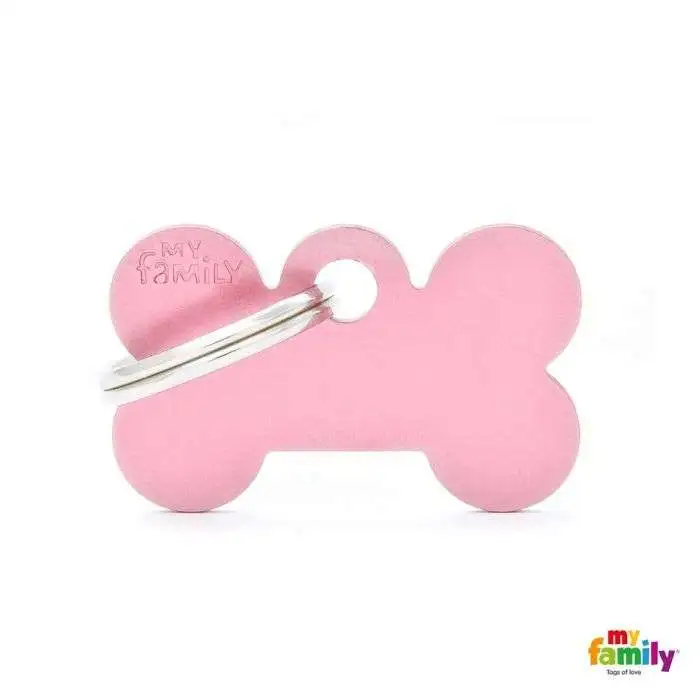Placa Colección Basic Hueso Pequeño Aluminio Rosa