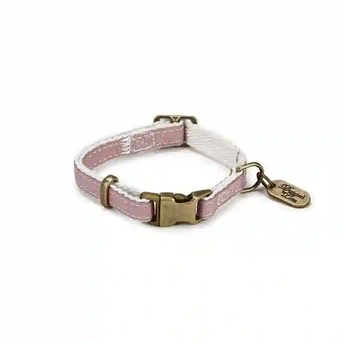 Collar Virante de Nylon Rosa Claro Para Perros