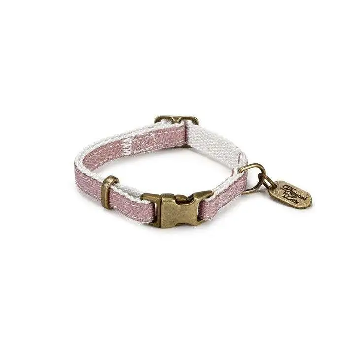 Collar Virante de Nylon Rosa Claro Para Perros