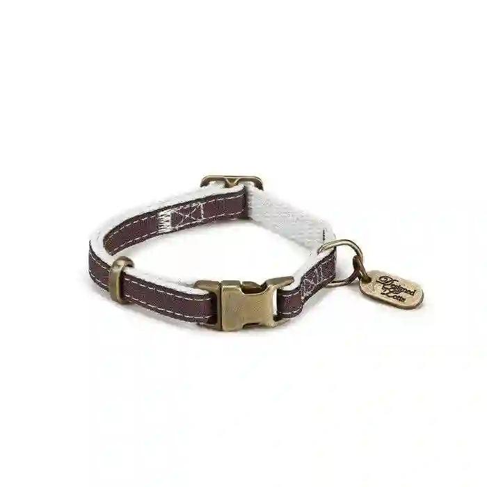 Collar virante de nylon marrón para perros