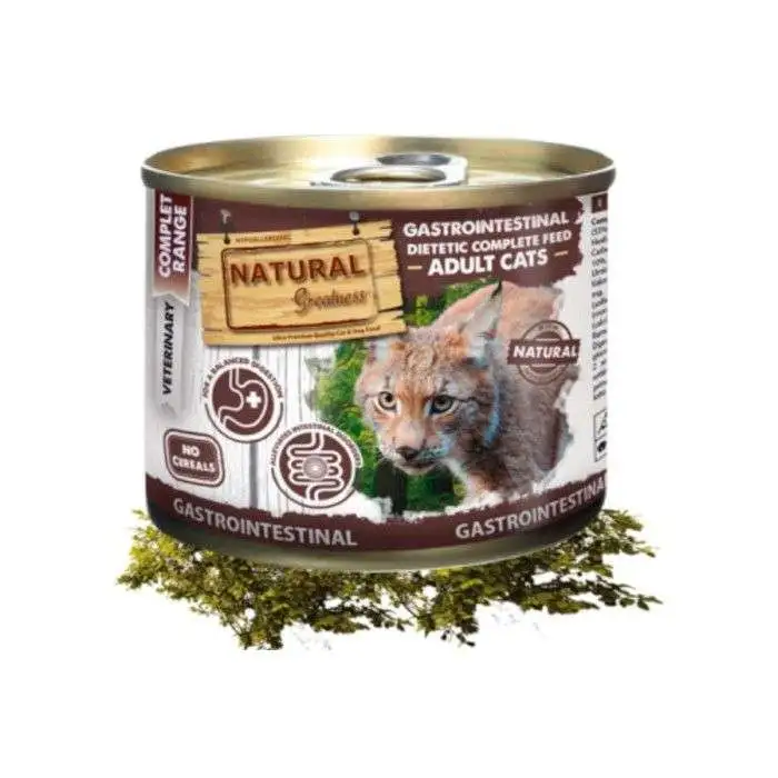 Dieta de grandeza natural Lata Gastrointestinal Para Gatos 200g