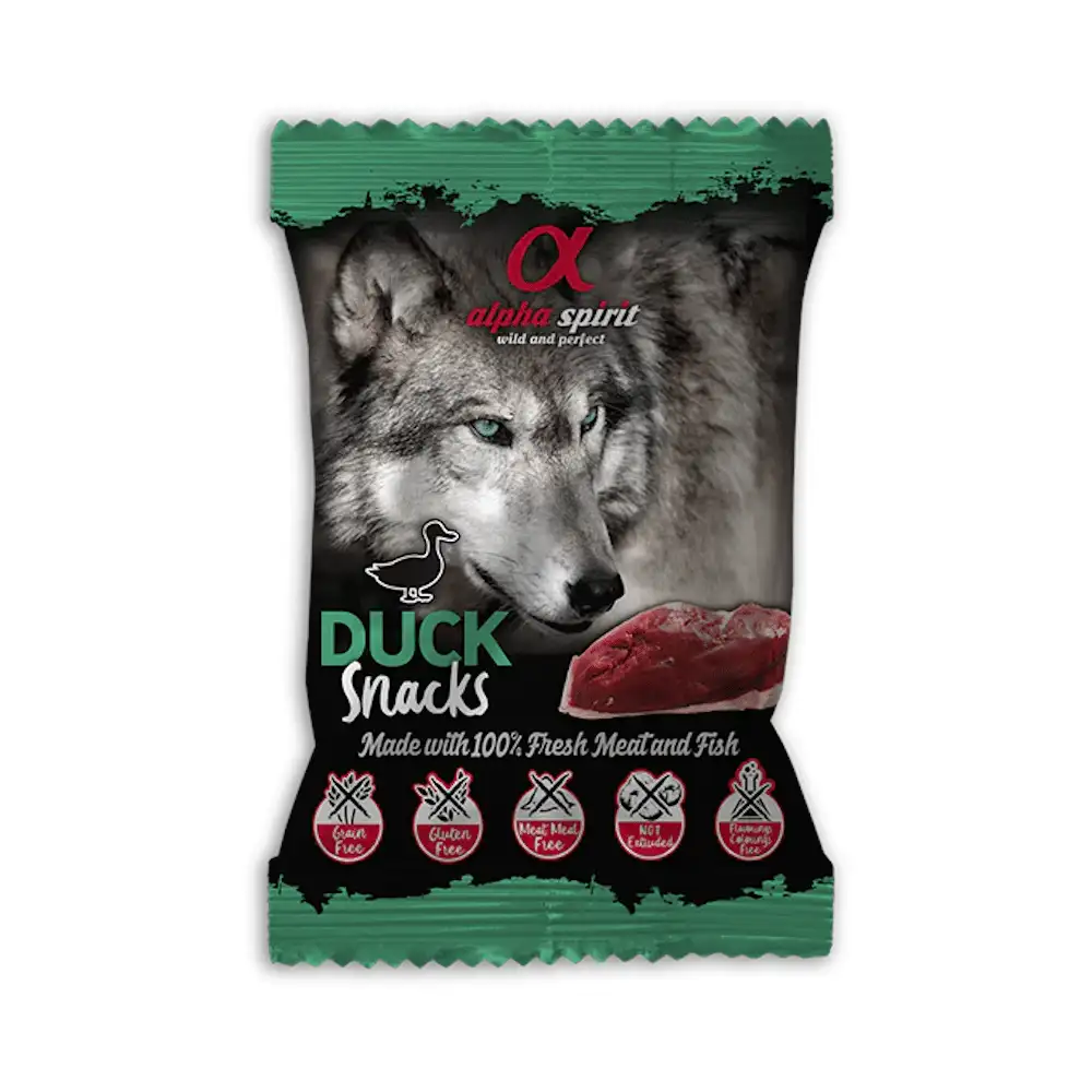 Bocadillos de espíritu alfa de Pato para perros 50g