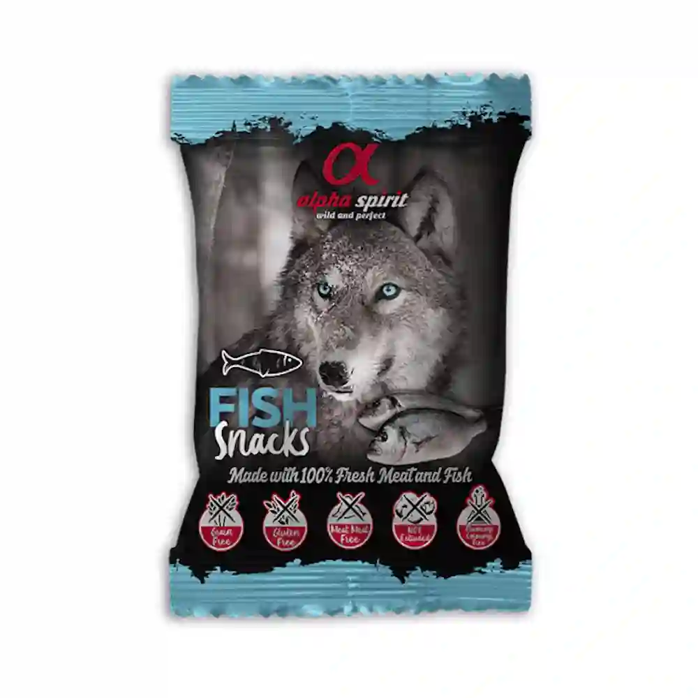Bocadillos de espíritu alfa de pescado para perros 50g