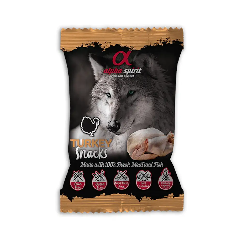 Bocadillos de espíritu alfa de Pavo para perros 50g
