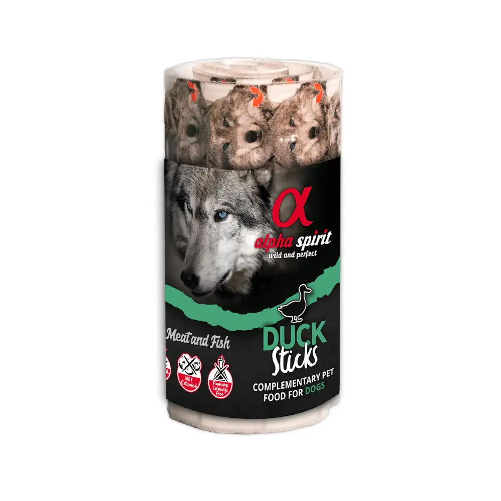 Alpha Spirit Ristra de Barritas de Pato para Perros 16UDS