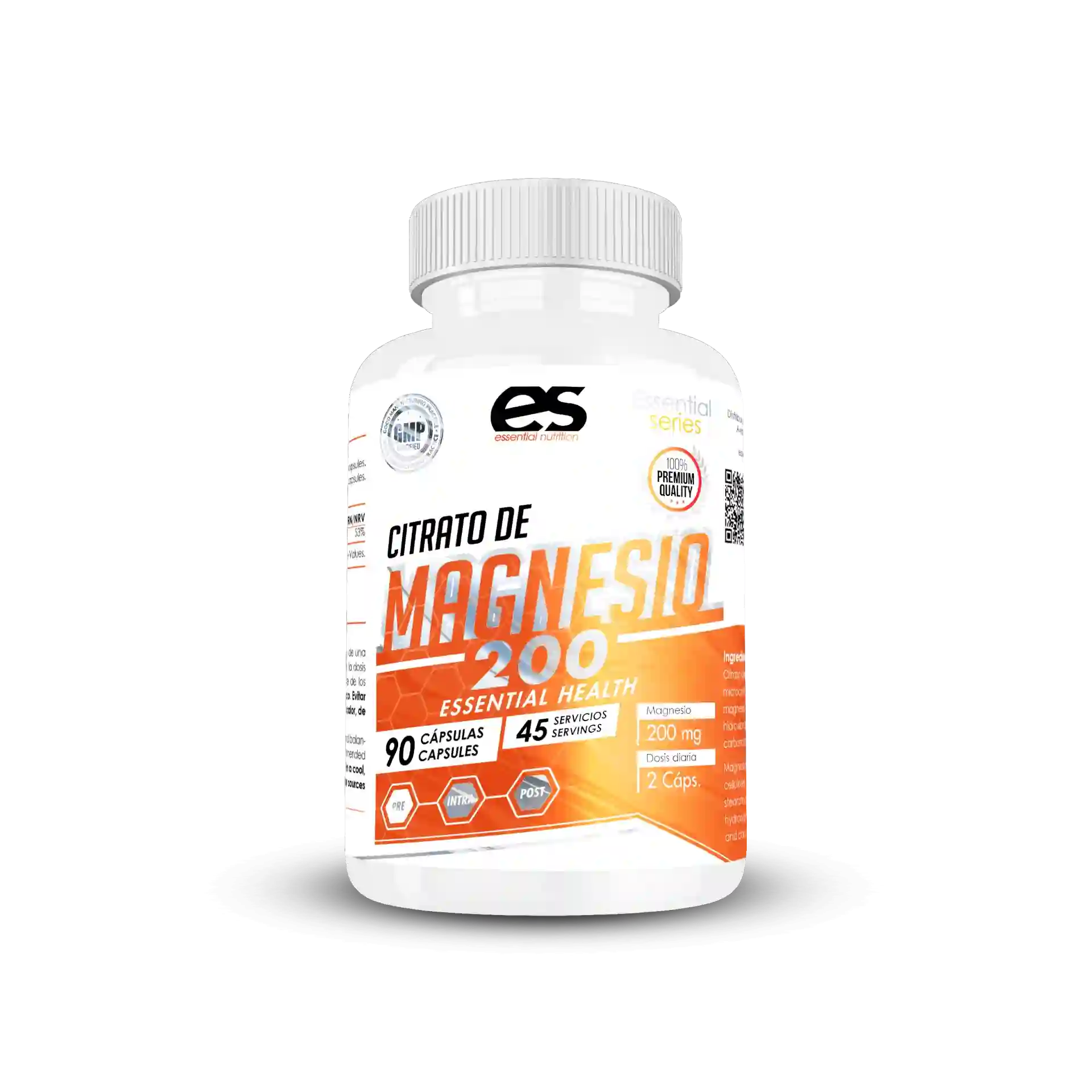 Nutrición esencial Citrato de Magnesio 200mg 90 Caps