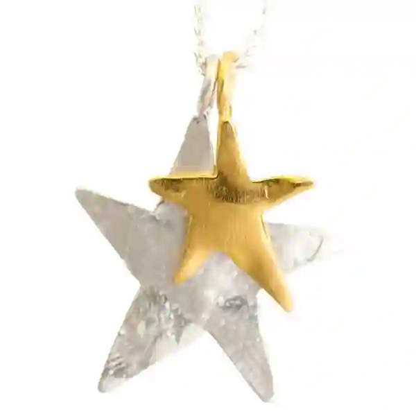 Collar de encanto de doble estrella ziggy
