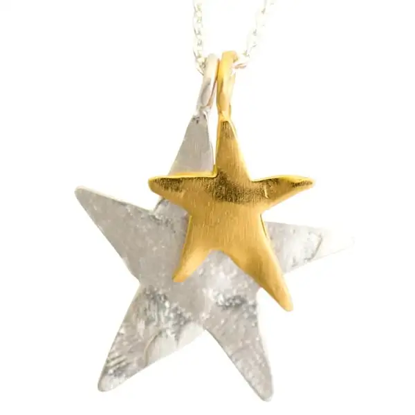 Collar de encanto de doble estrella ziggy