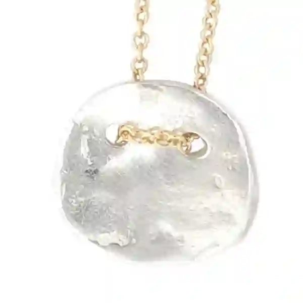 Collar de disco de plata minimalista