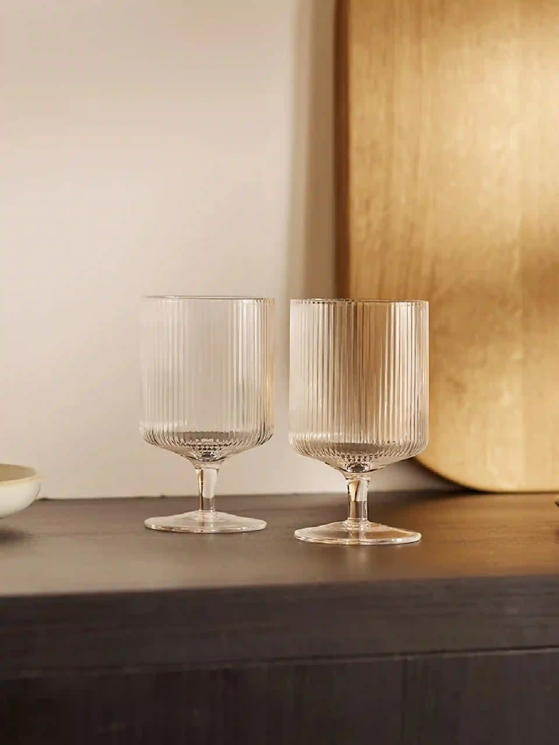 Copas de vino de ondulación - Clear - Juego de 2
