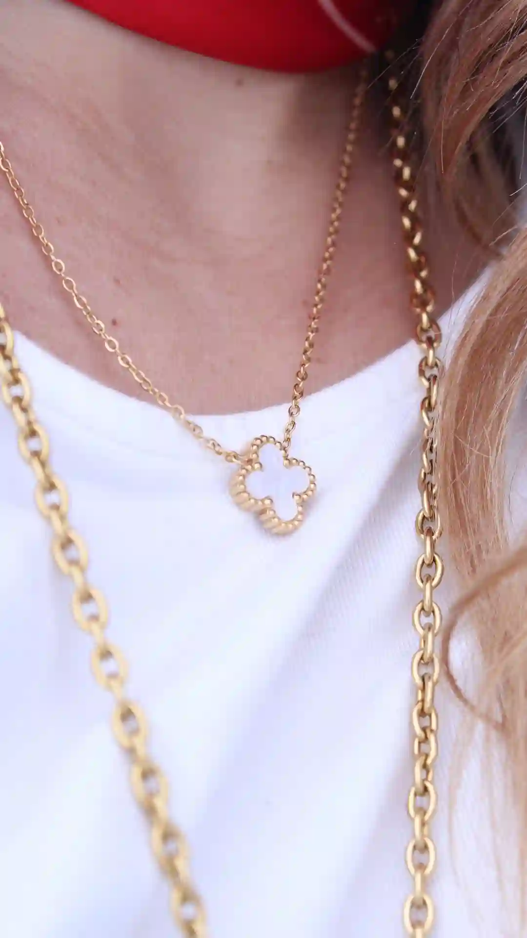 Collar Trebol Blanco