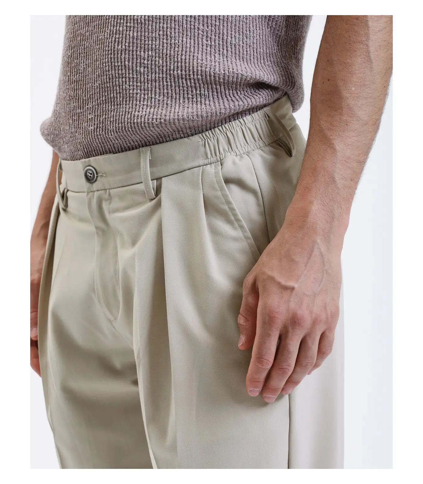 Pantalón corte relajado BEIGE - Imagen 2