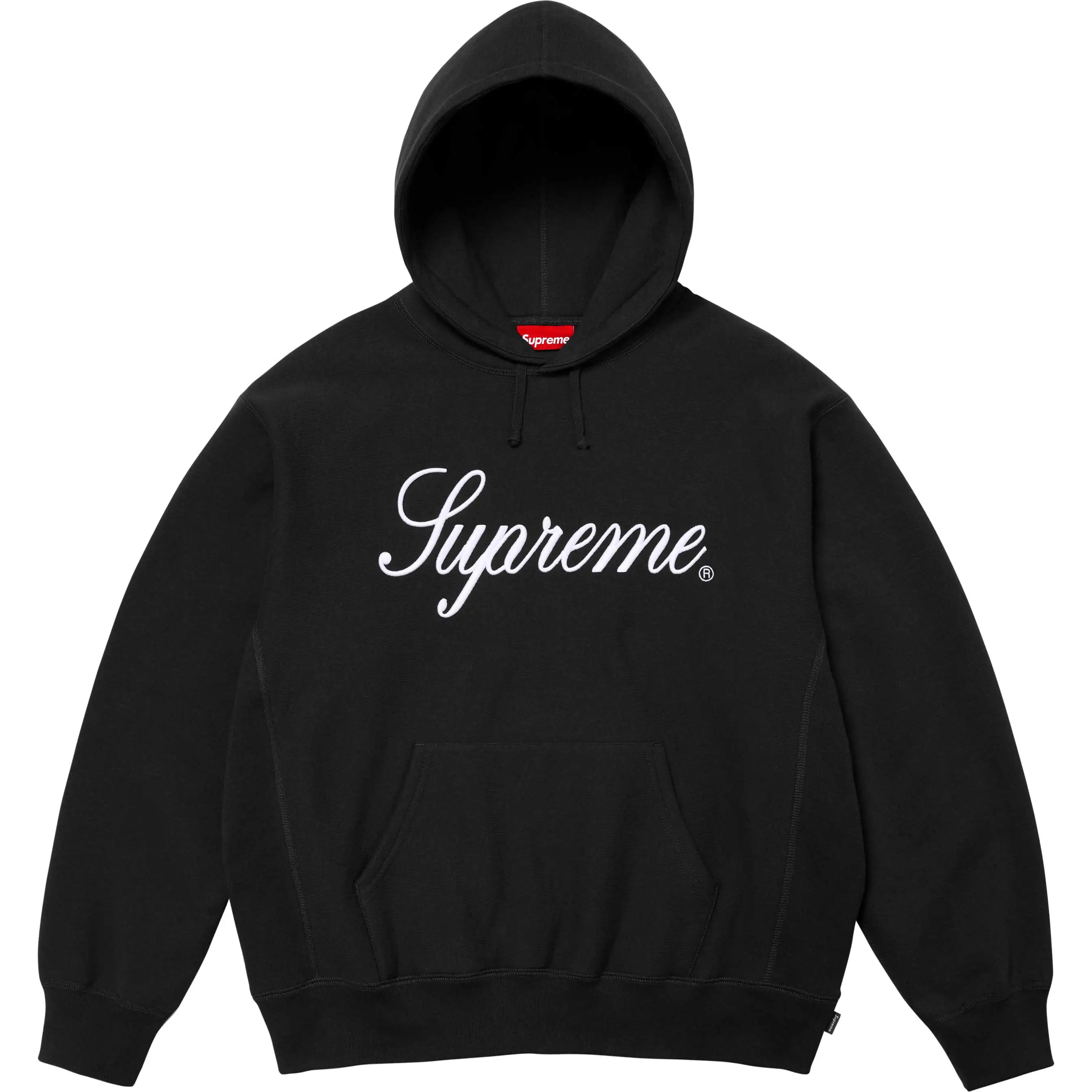 Supremo Bordado Hoddie Negro