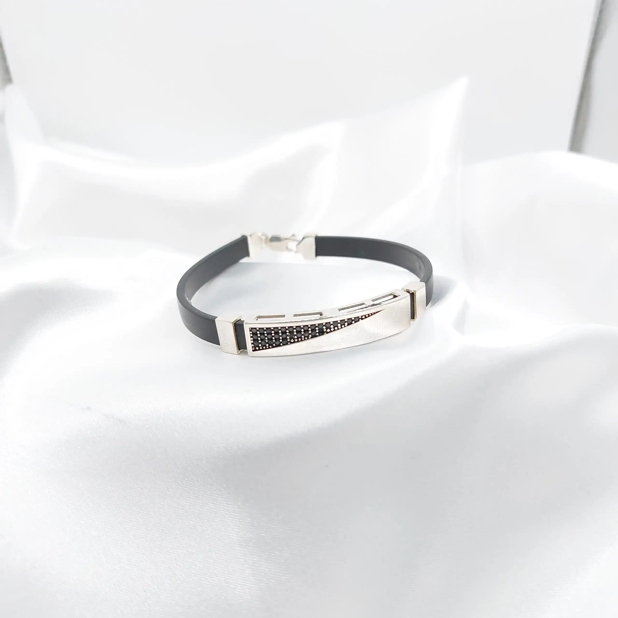 Pulsera Plata y Caucho SemigReca2