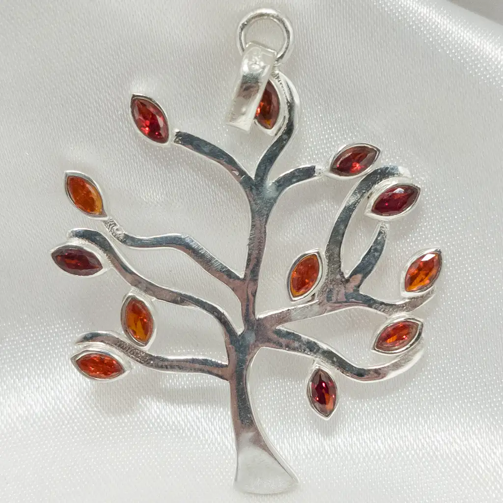 Colgante Arbol de la Vida Granate