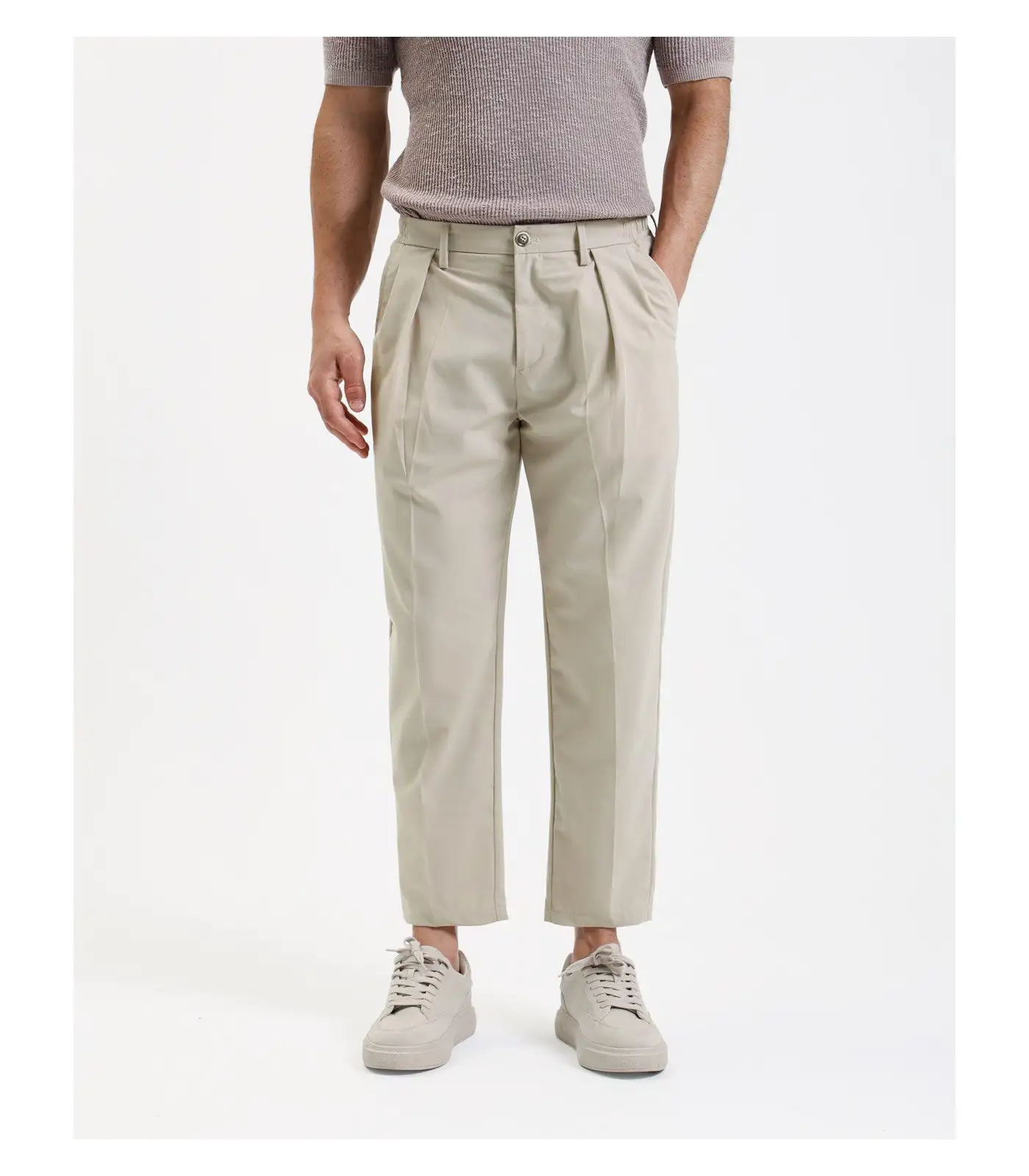 Pantalón corte relajado BEIGE - Imagen 7