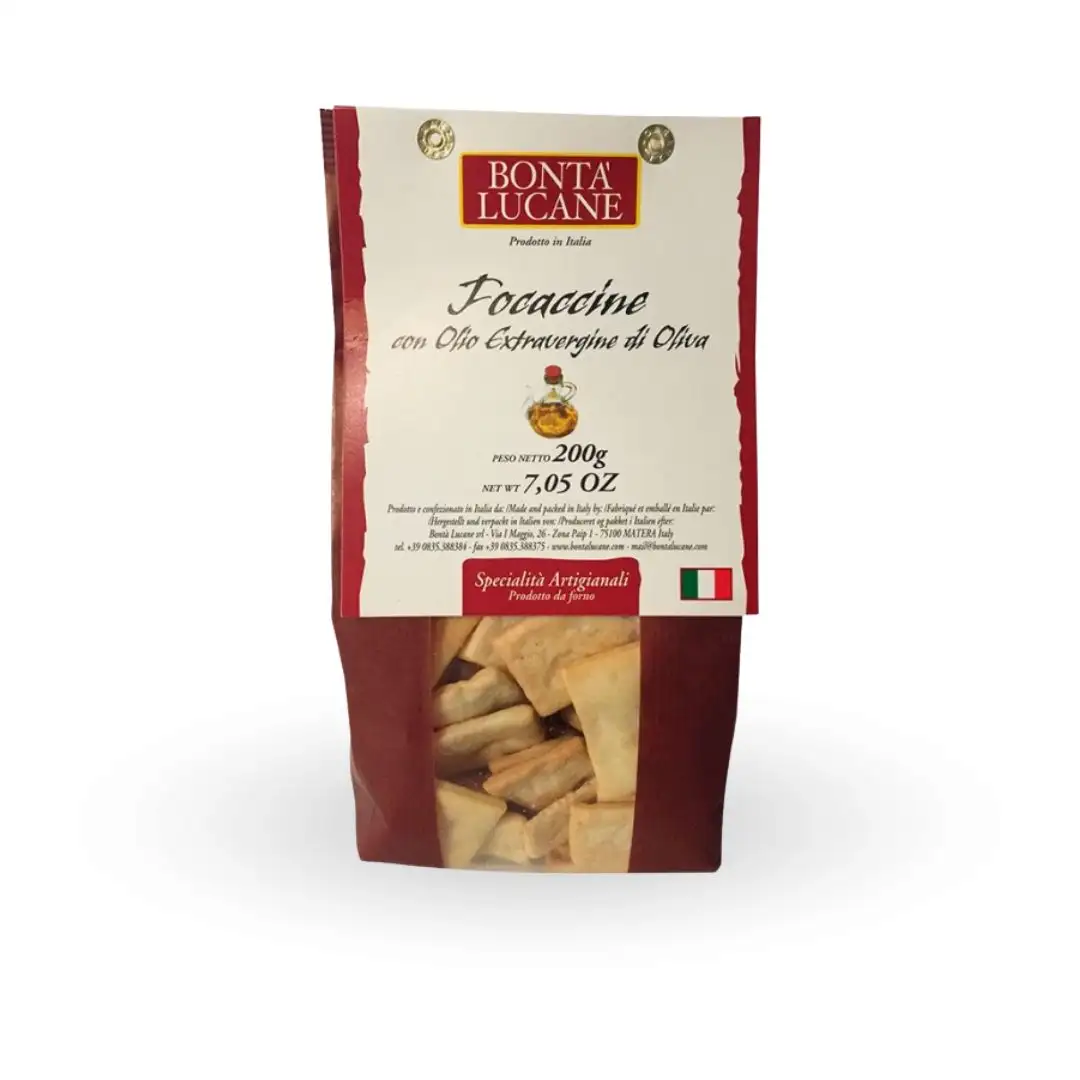Focaccine Olio Extravergine di Oliva Bontá Lucane 200 grs
