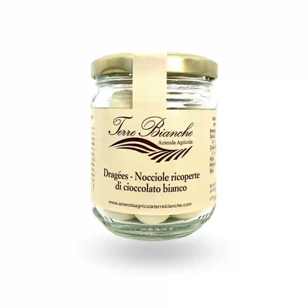 Peladillas de Avellana con chocolate blanco Terre Bianche 100 grs