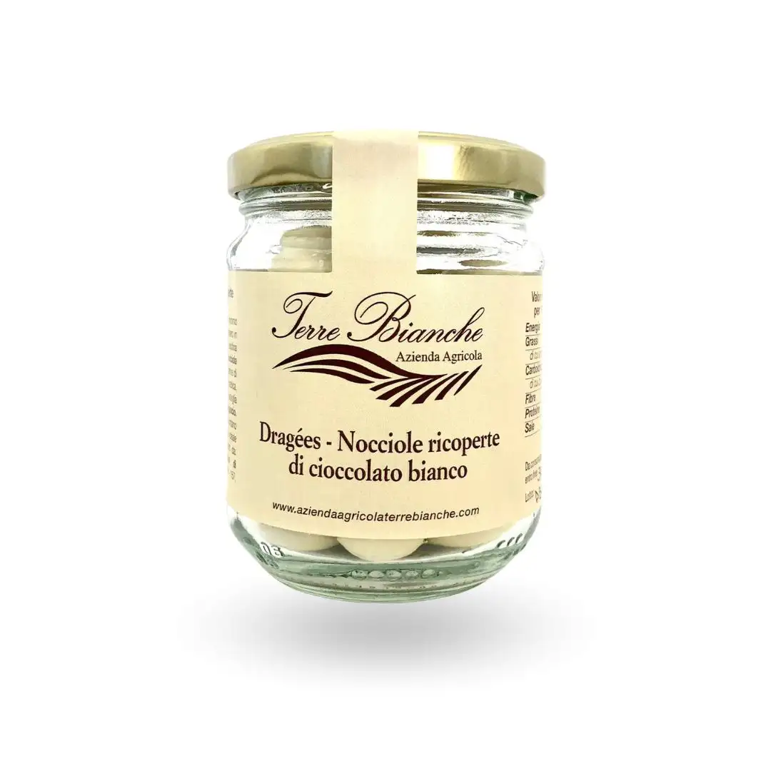 Peladillas de Avellana con chocolate blanco Terre Bianche 100 grs
