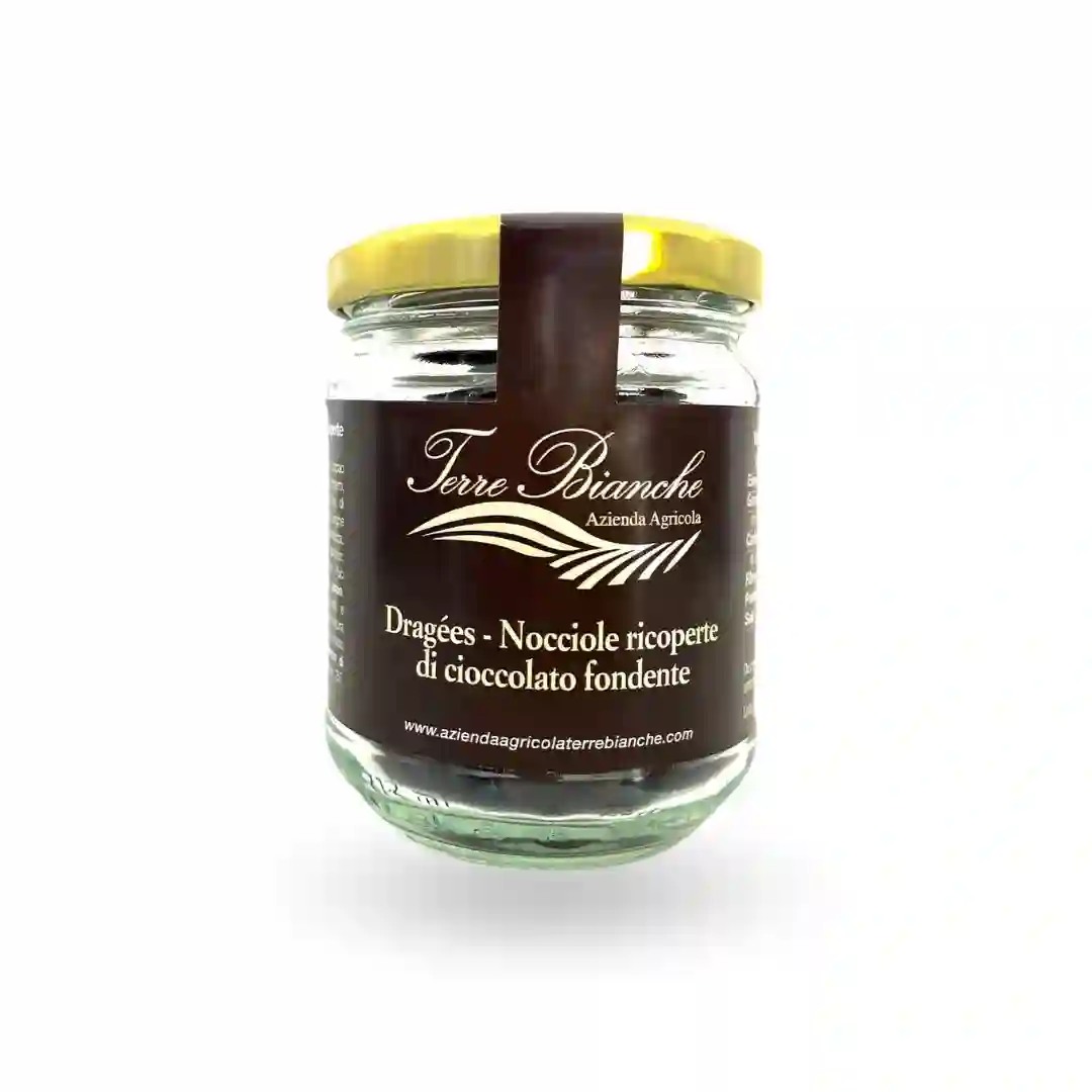 Peladillas de Avellana con chocolate negro Terre Bianche 100 grs