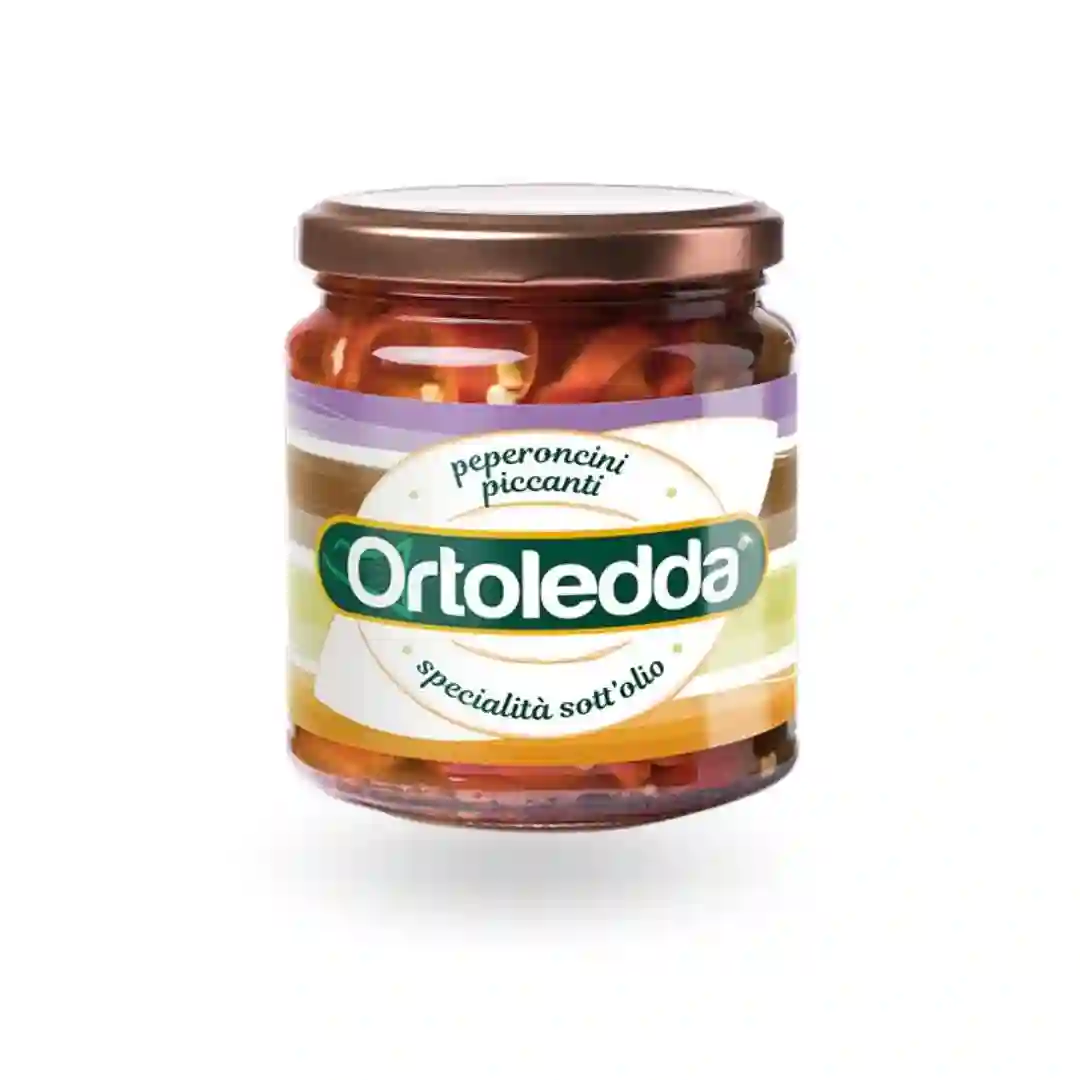 Peperoncini picantes en aceite Ortoledda 280 grs