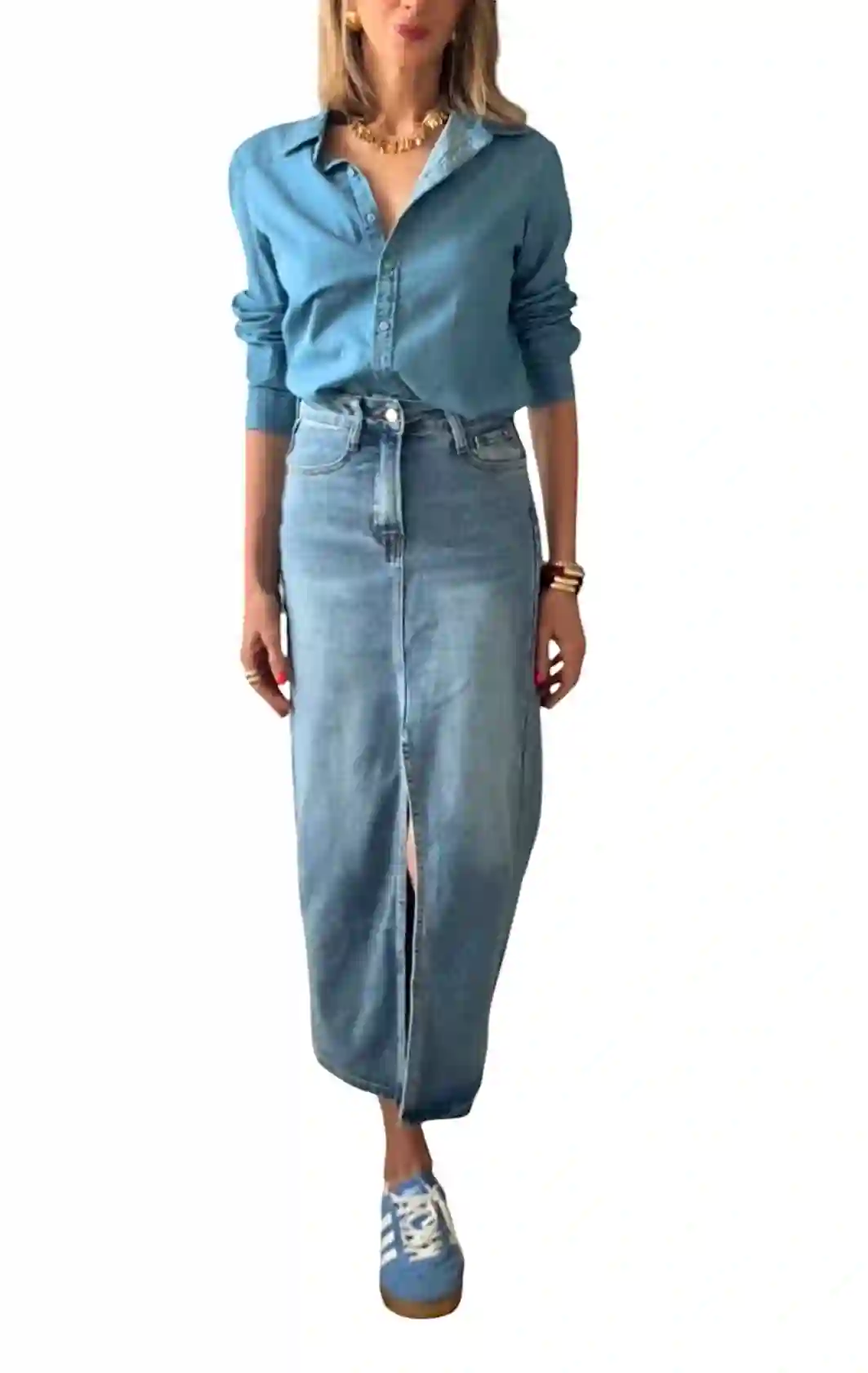 Blue Denim Falda