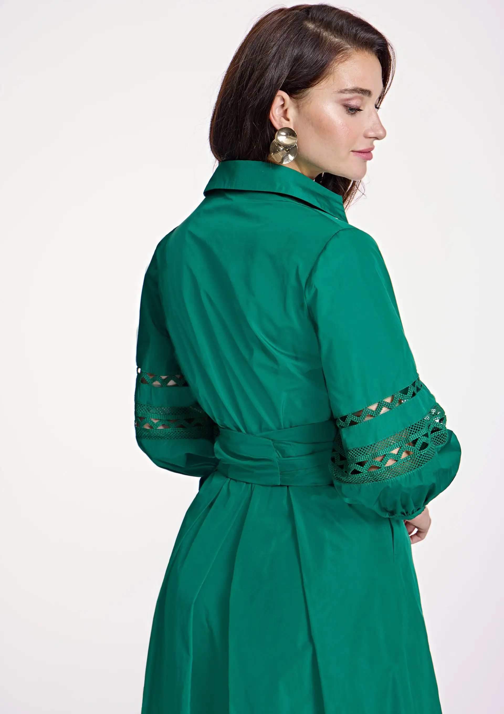 Vestido ALBA CONDE camisero verde - Imagen 3