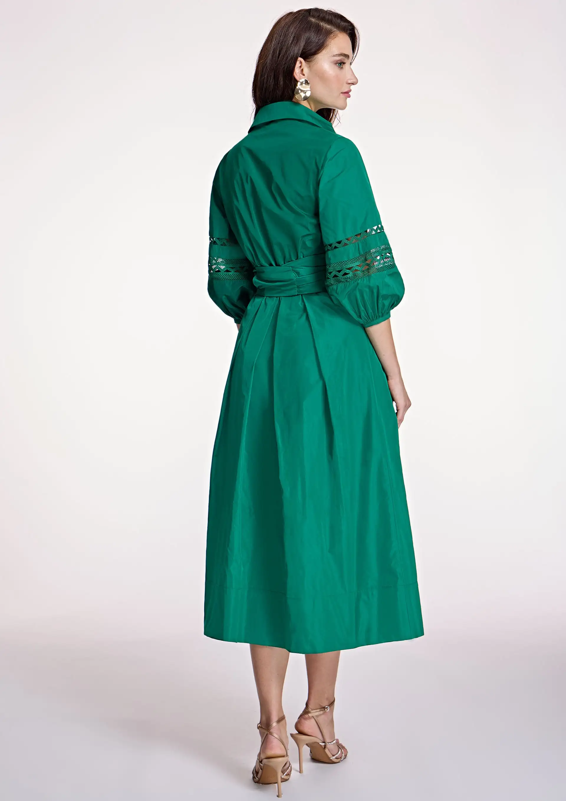 Vestido ALBA CONDE camisero verde - Imagen 4