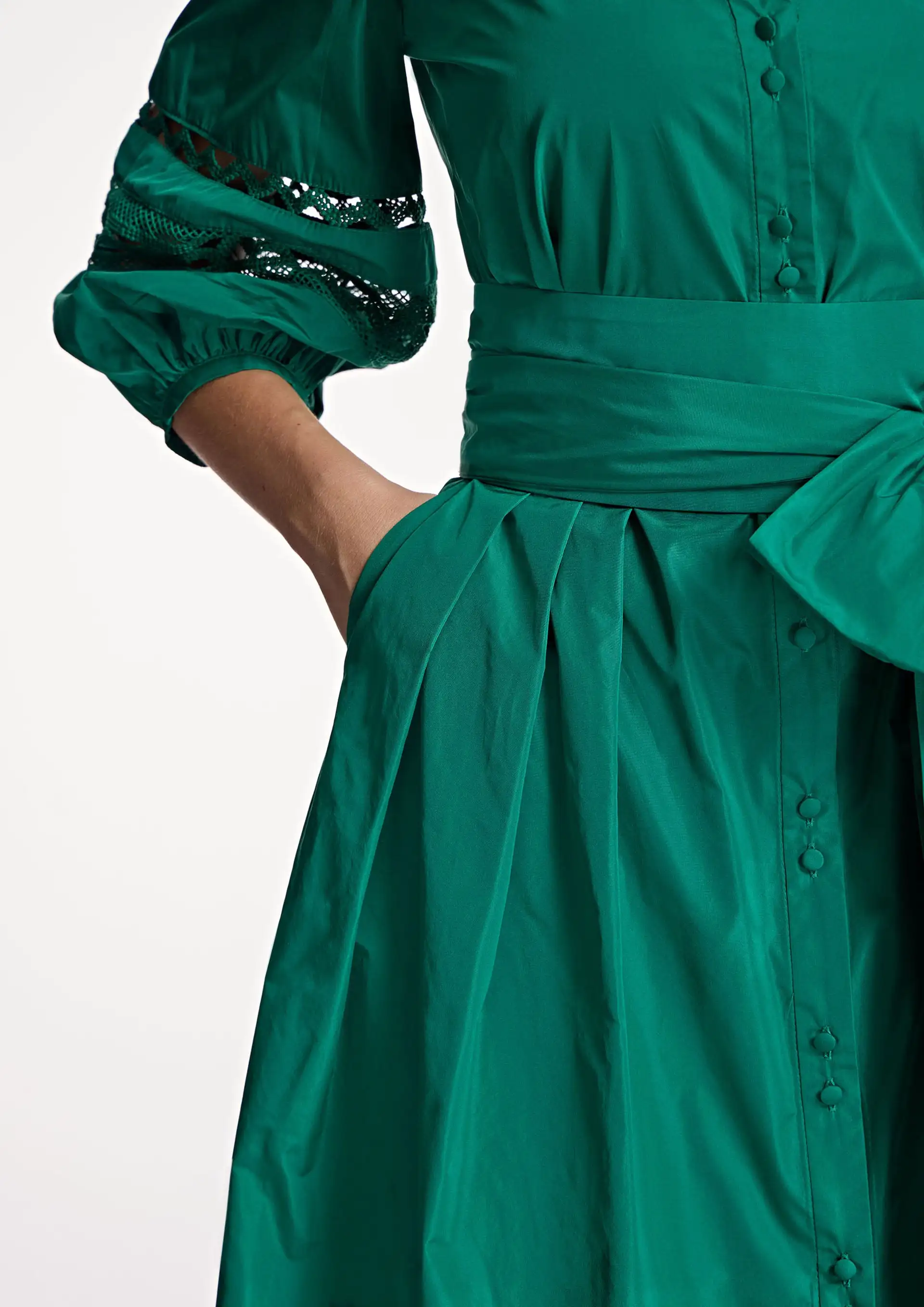 Vestido ALBA CONDE camisero verde - Imagen 6