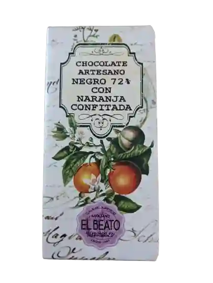 Tableta de chocolate Negro con Naranja Confitada